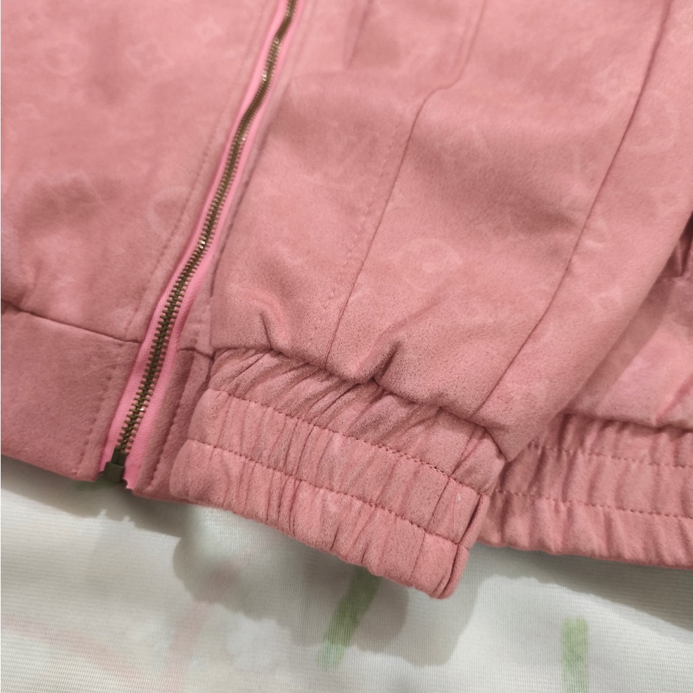Louis Vuitton Dusty Pink Suede-Look Zip Jacket - Picture 6 of 9